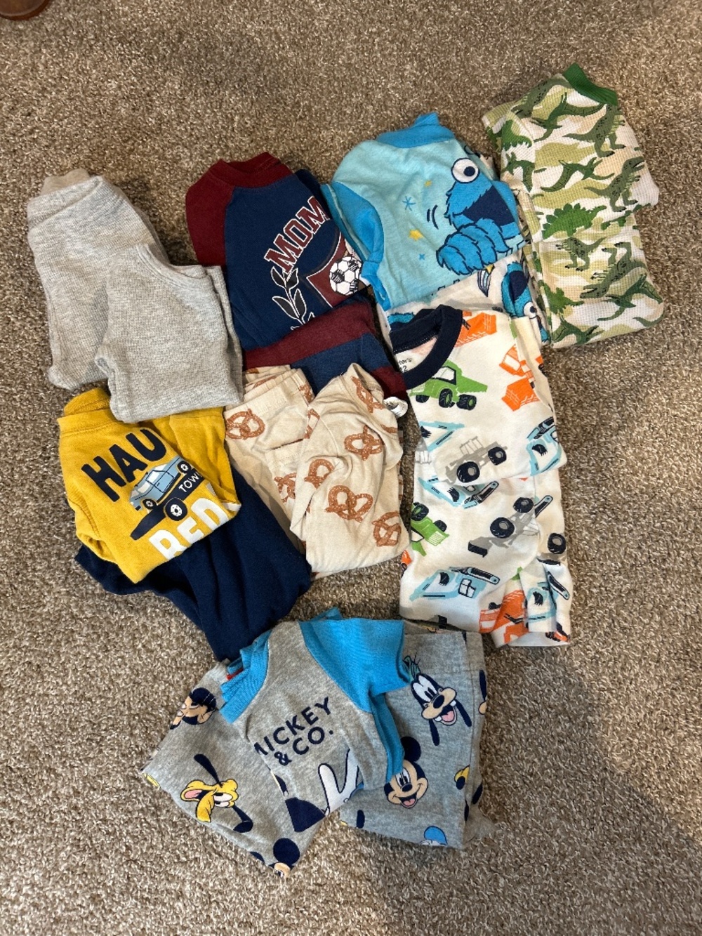 Baby boy pajama bundle of 8 pair size 12-18 months